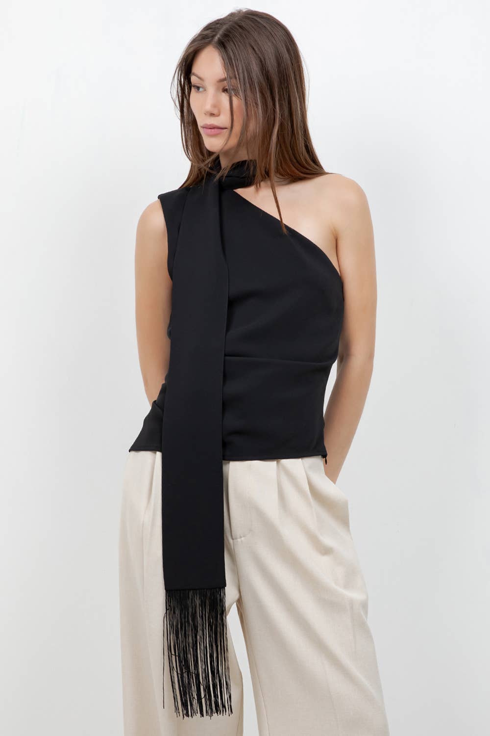 Ruby Asymmetrical Scarf Blouse