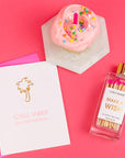 Make A Wish - Birthday Glass Bottle Safety Matches - Bright Pink