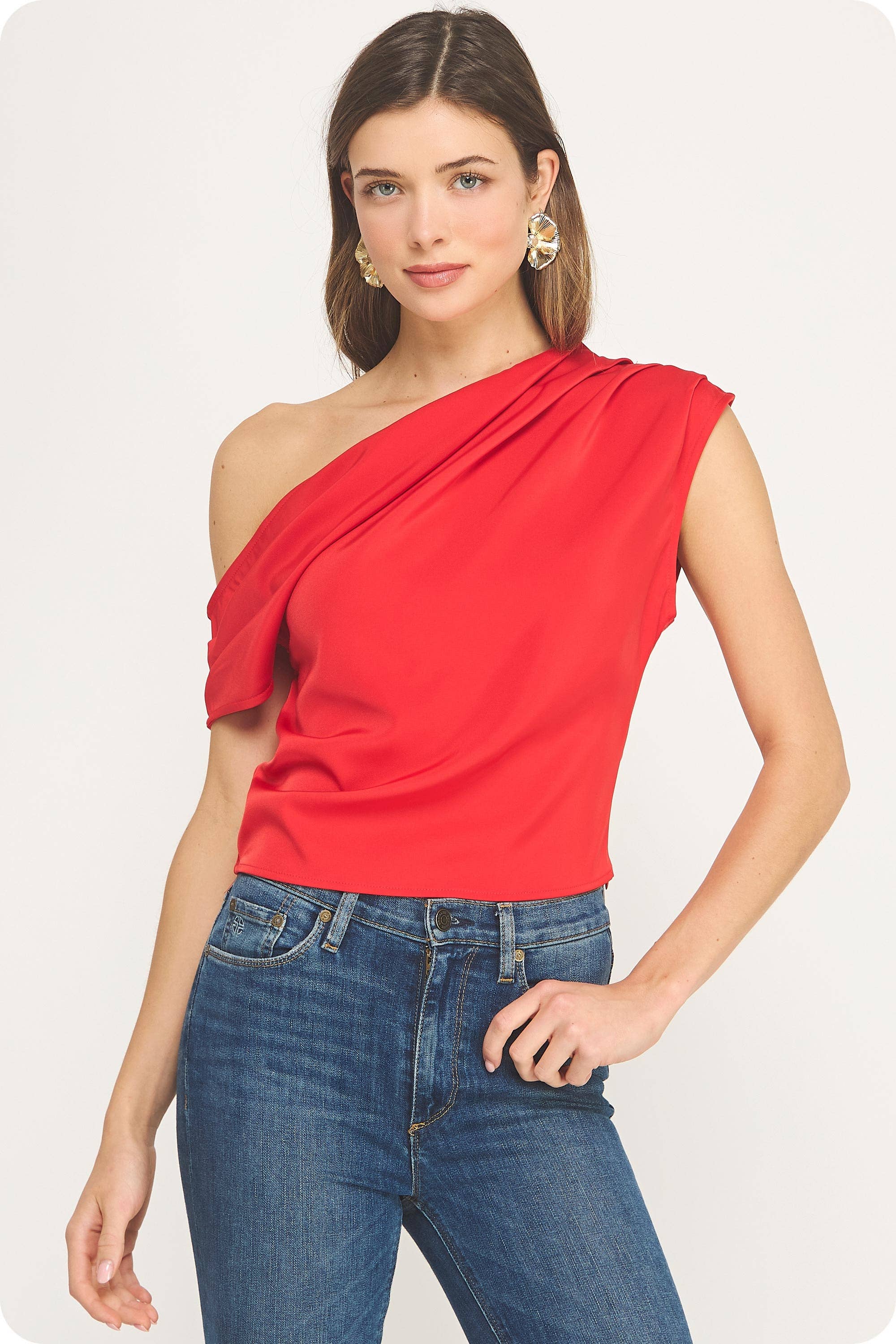 Sloane One Shoulder Satin Top