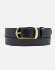 Lasse | Gold Buckle Skinny Classic Design Leather Belt Women