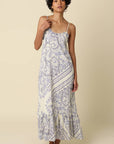 Magie Ruffle Trim Print Sleeveless Maxi Dress