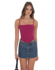 Lucy in the Sky Pointed Corset Top in Magenta