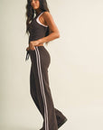 Side Stripe Low Waist Straight Leg Pants