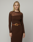 Stitched Clean Napa Leather Belt with Asymmetrical Buckle