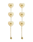 Gold Heart Duster Drop Earrings