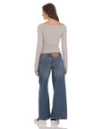 Low Rise Wide Leg Jeans in Blue