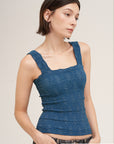 Lacey Textured Square Neck Tank