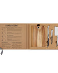 Acacia Wood Cheese Board with Knives Book Box