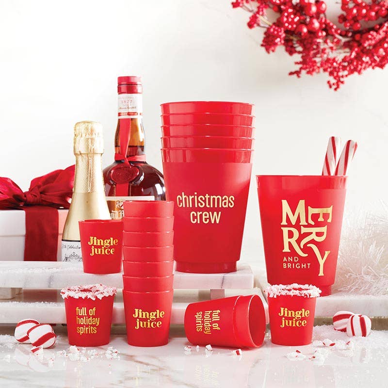 Gold Foil Frost Shot Cups - Holiday Spirits - Set of 10
