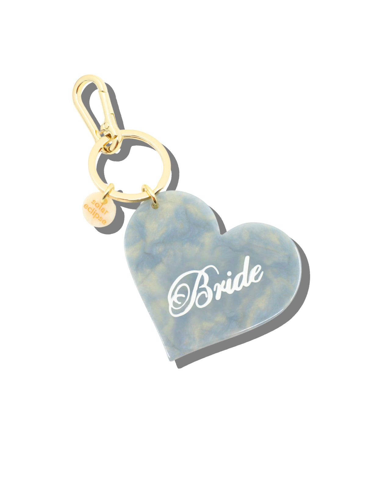 Hand-painted Bride Heart Bag Charm + Keychain | Eco-Friendly
