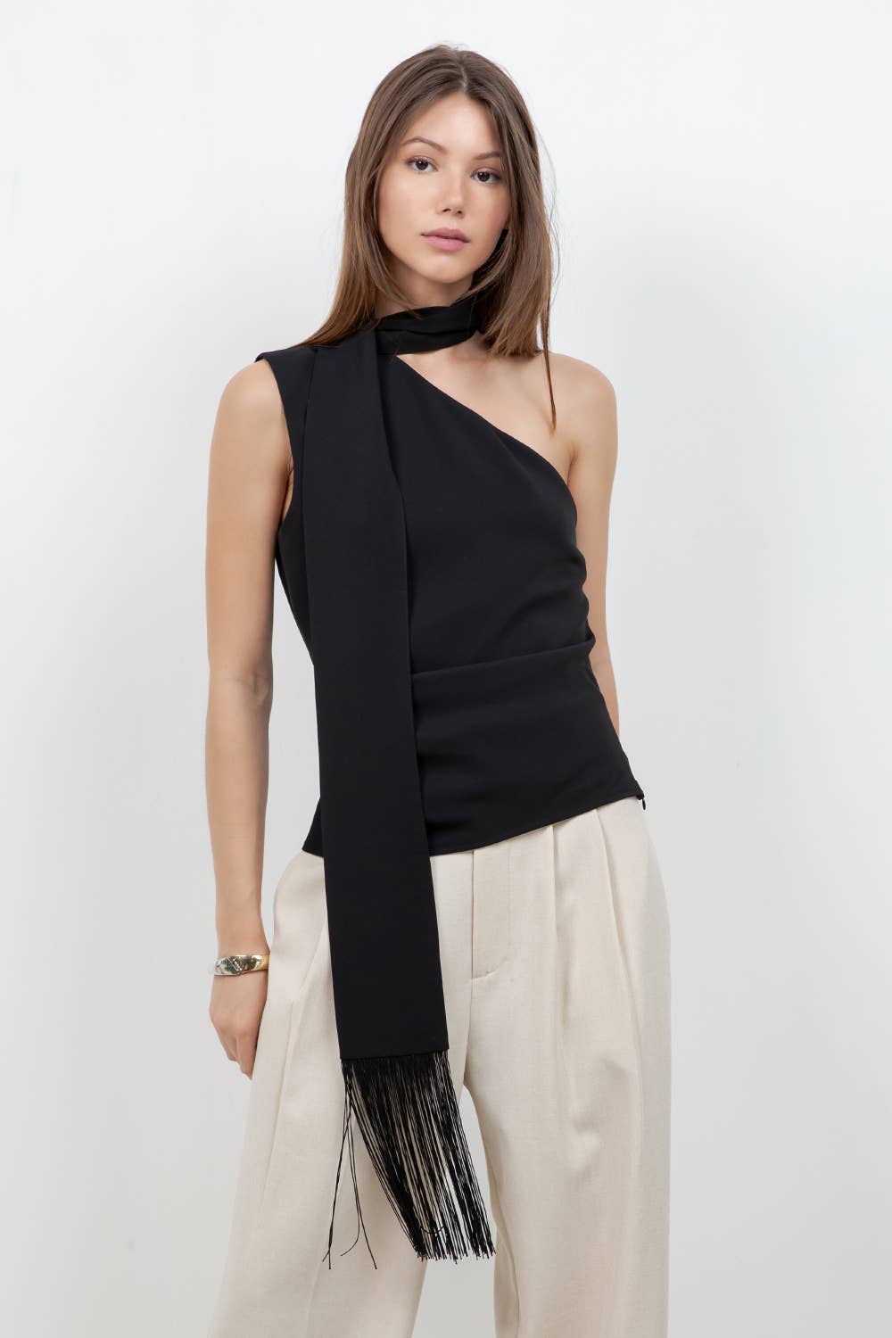 Ruby Asymmetrical Scarf Blouse