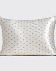 Standard Satin Pillowcase - Pearlized Cream & Coastal Blue Print