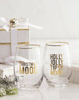 Stemless Wine Glass - Christmas Mood