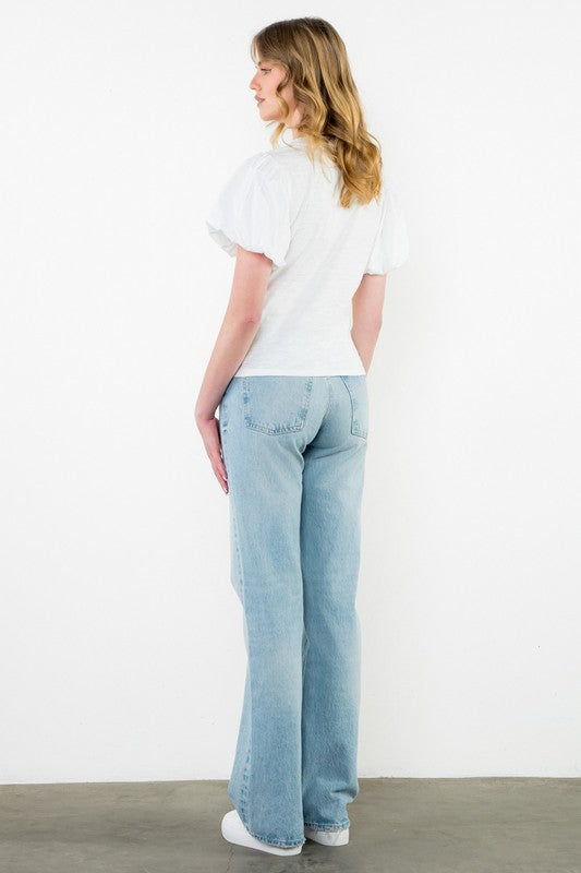 Polly Puff Sleeve Twist Front Top