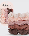 Assorted Textured Scrunchies 5pc Set - Terracotta