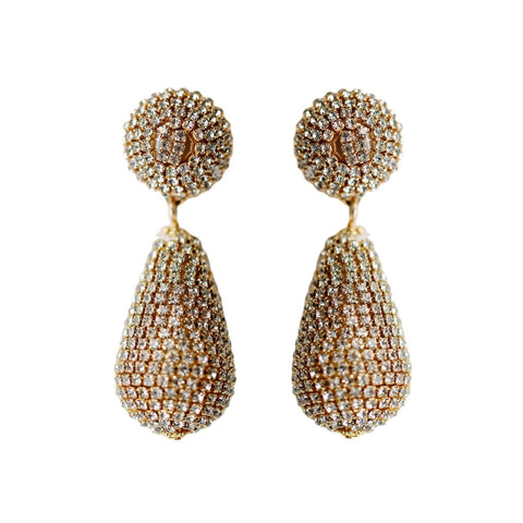 Rhinestone Wrapped Lido Drop Holiday Statement Earrings