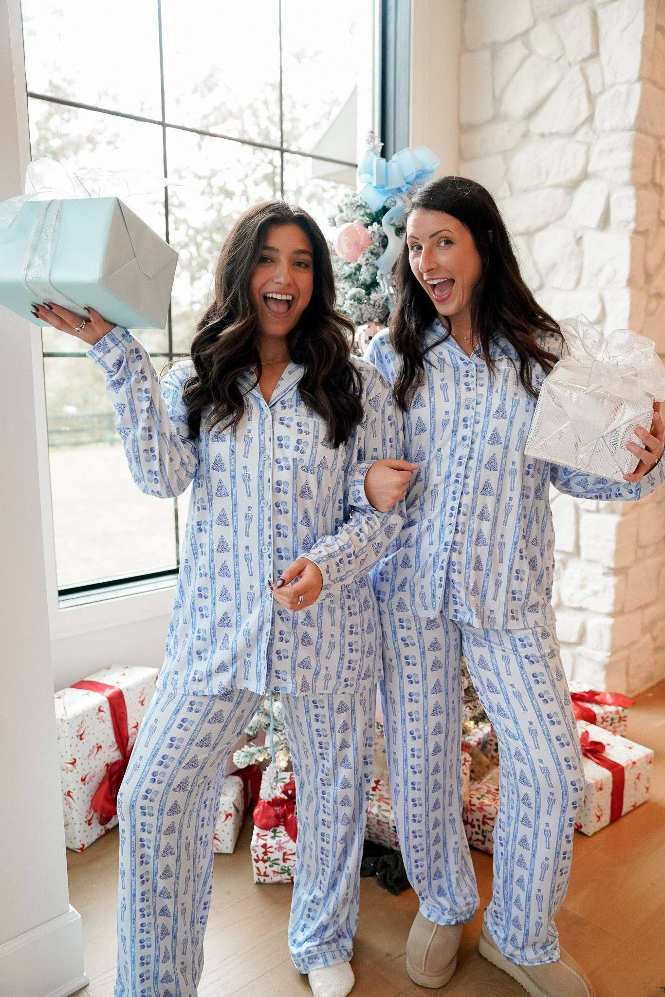 Blue Christmas Pajama Set