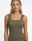 Lacey Textured Square Neck Tank