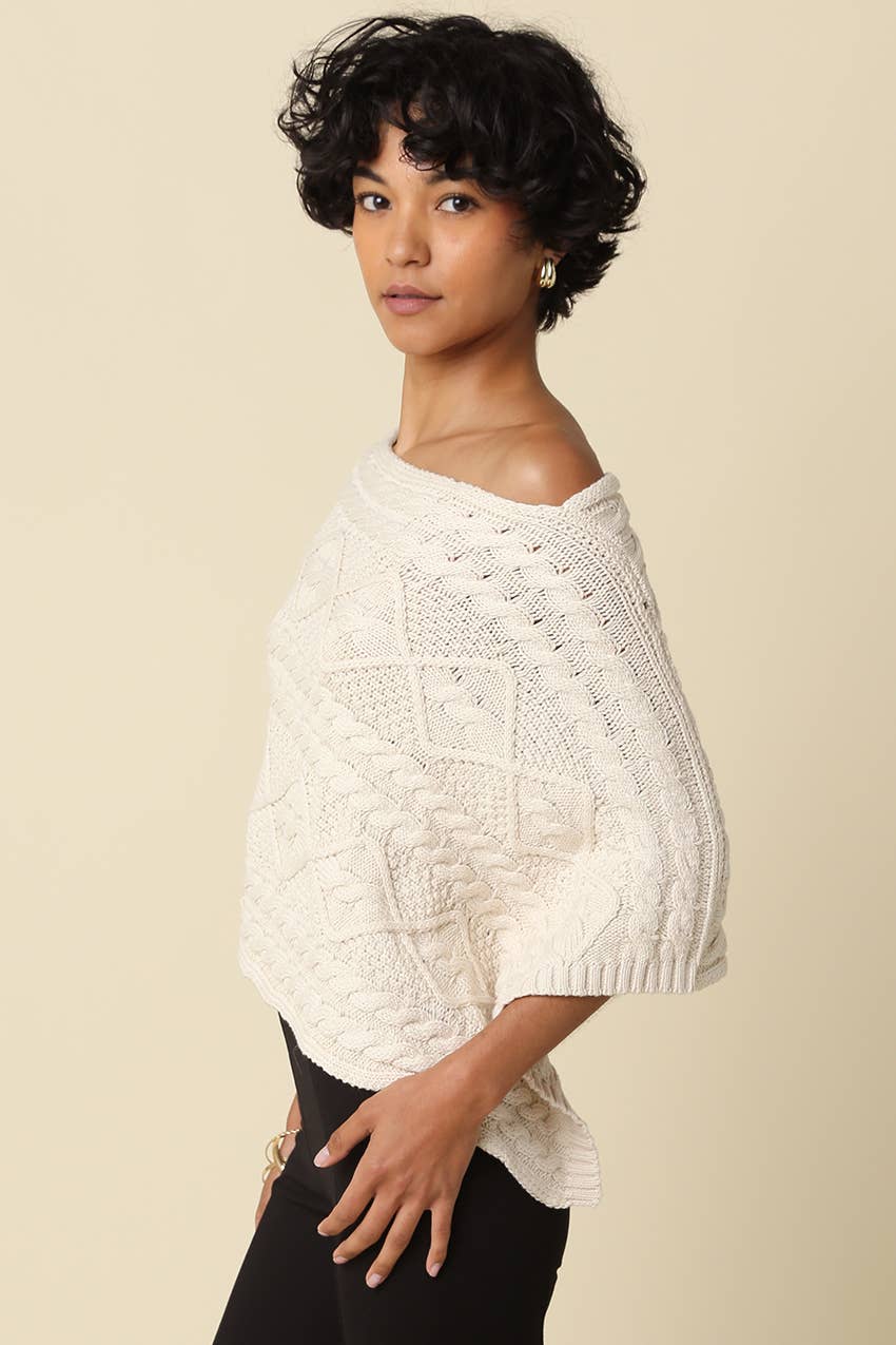 Margo Textured Knit Poncho Top
