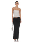 Lucy in the Sky Sequin Ruched Tube Top in Silver