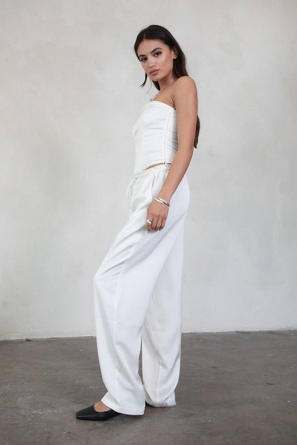 Julyana Stretch Satin Pants Set