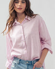 Work to Play Pinstriped Button Up Shirt