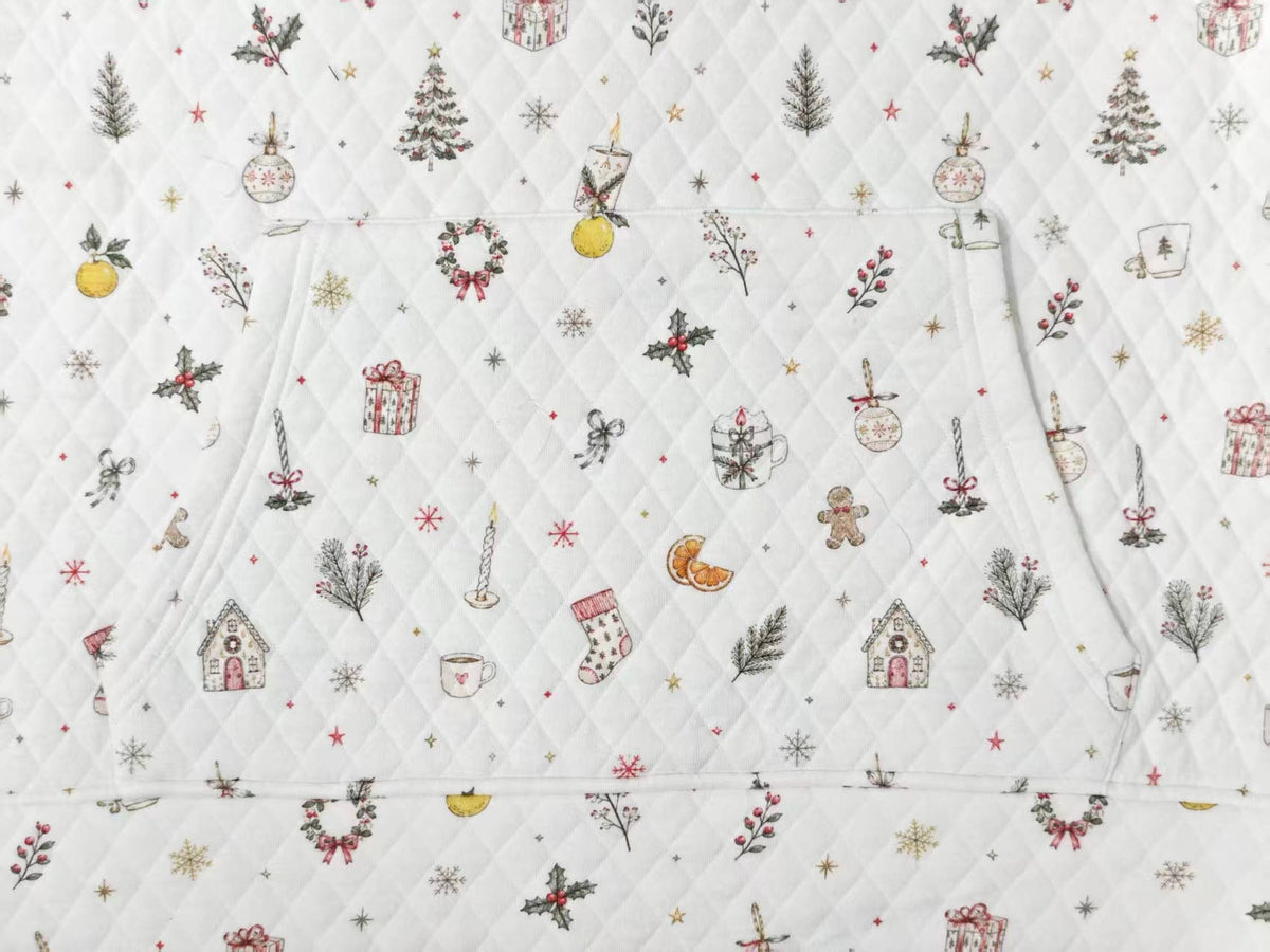 A Cottage Christmas Icons Quilted Hoodie