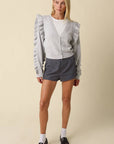 Maeve Ruffle Sleeve Knit Cardigan