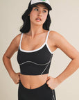 Quinn Contrast Top- Black