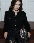 Tina Lace Splice Jeans in Black