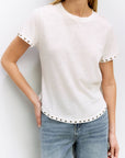 Zoey Rivet Top- Ivory