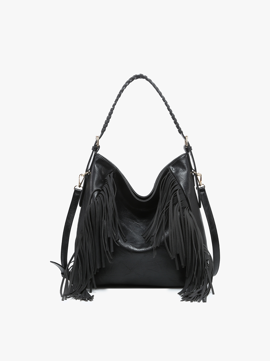 Sav Distressed Hobo w/ Fringe Detail