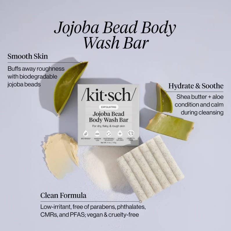 Jojoba Bead Exfoliating Body Wash Bar - sanitystyle