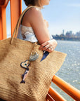 Hand-painted Coastal Lucky Eye Bag Charm + Keychain | Eco-Friendly
