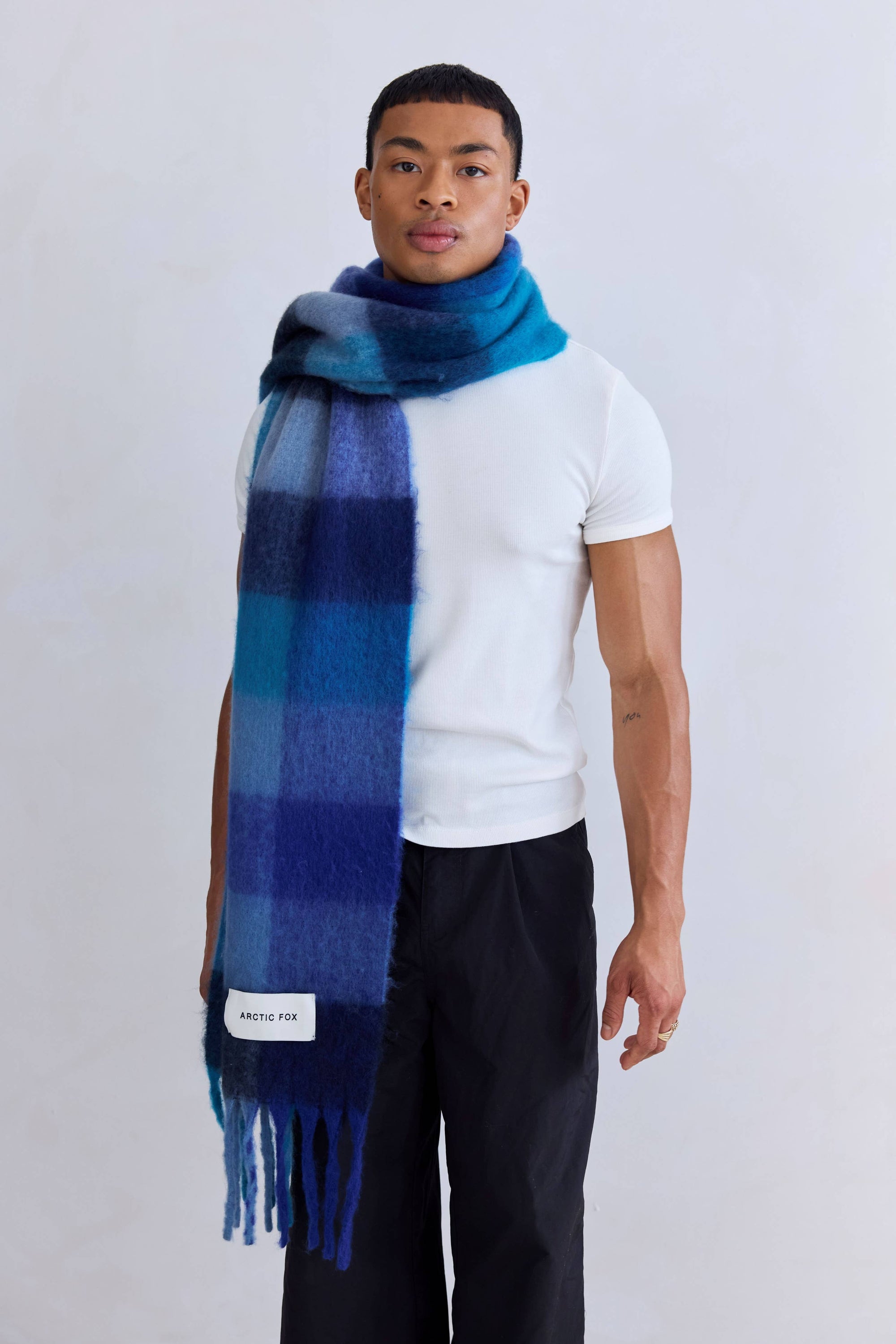 The Reykjavik Scarf Blue Check