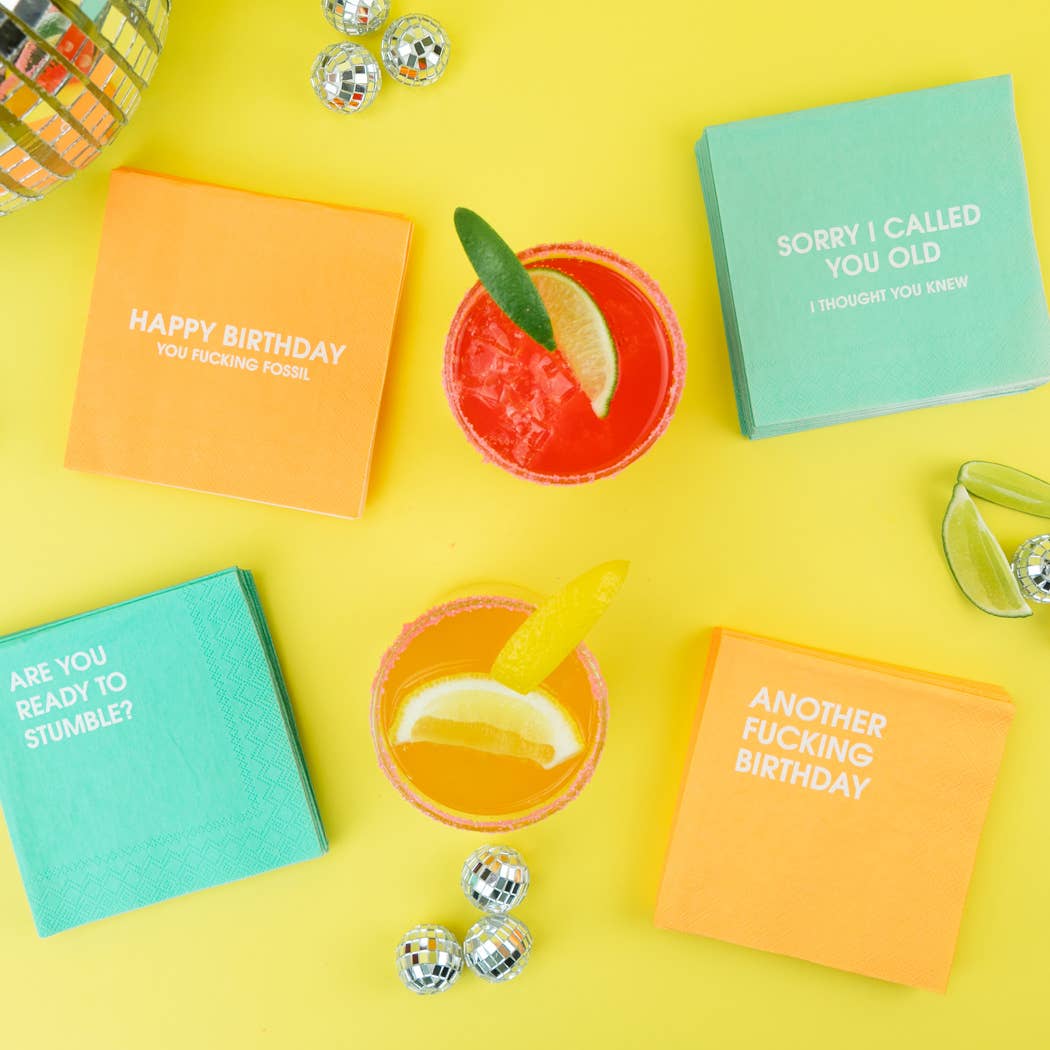 Are You Ready To Stumble - Teal Cocktail Napkins