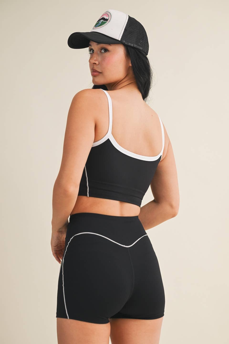 Quinn Contrast Top- Black