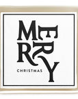 Ceramic Napkin Tray + Napkins - Merry Christmas