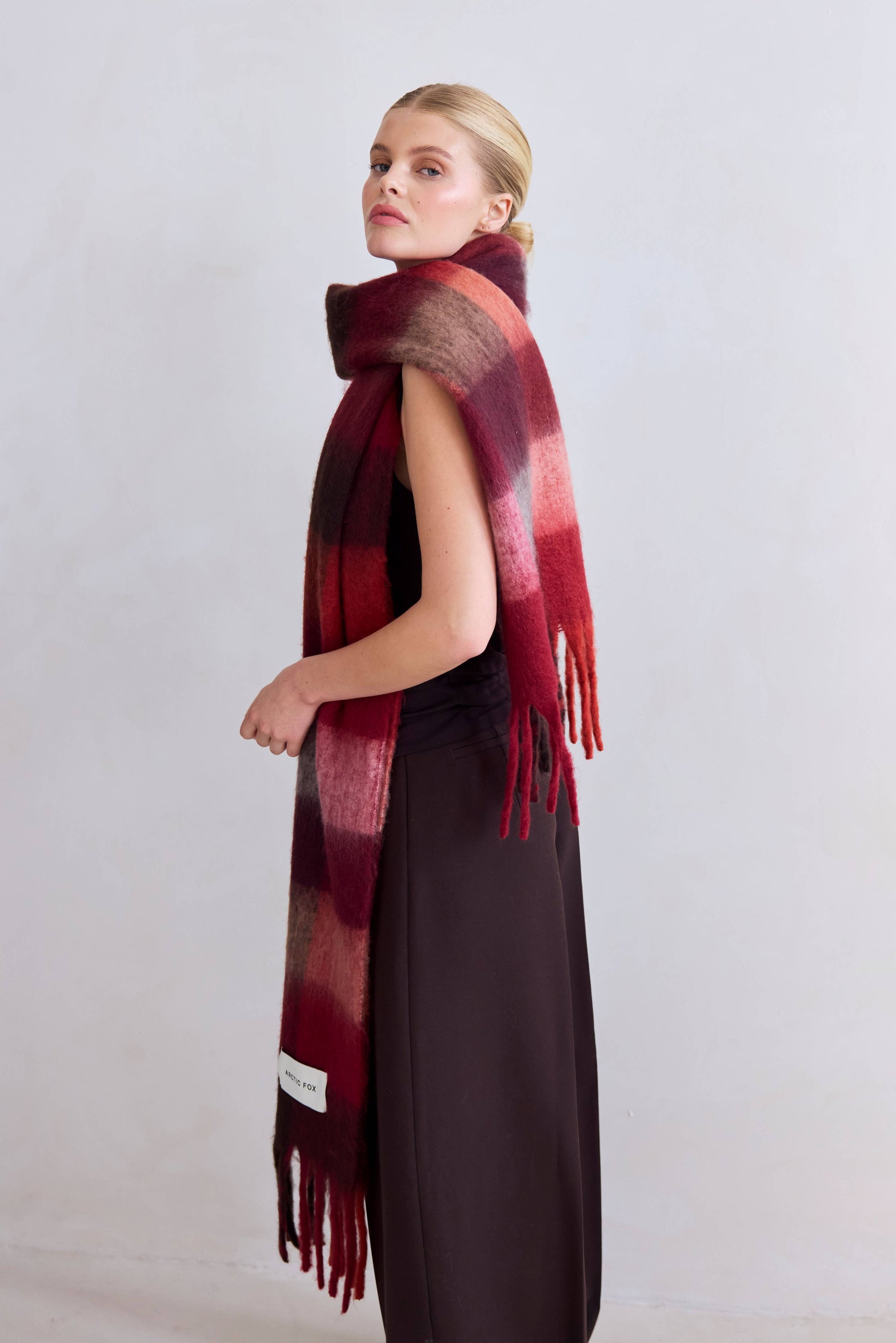 The Reykjavik Scarf  Burgundy check