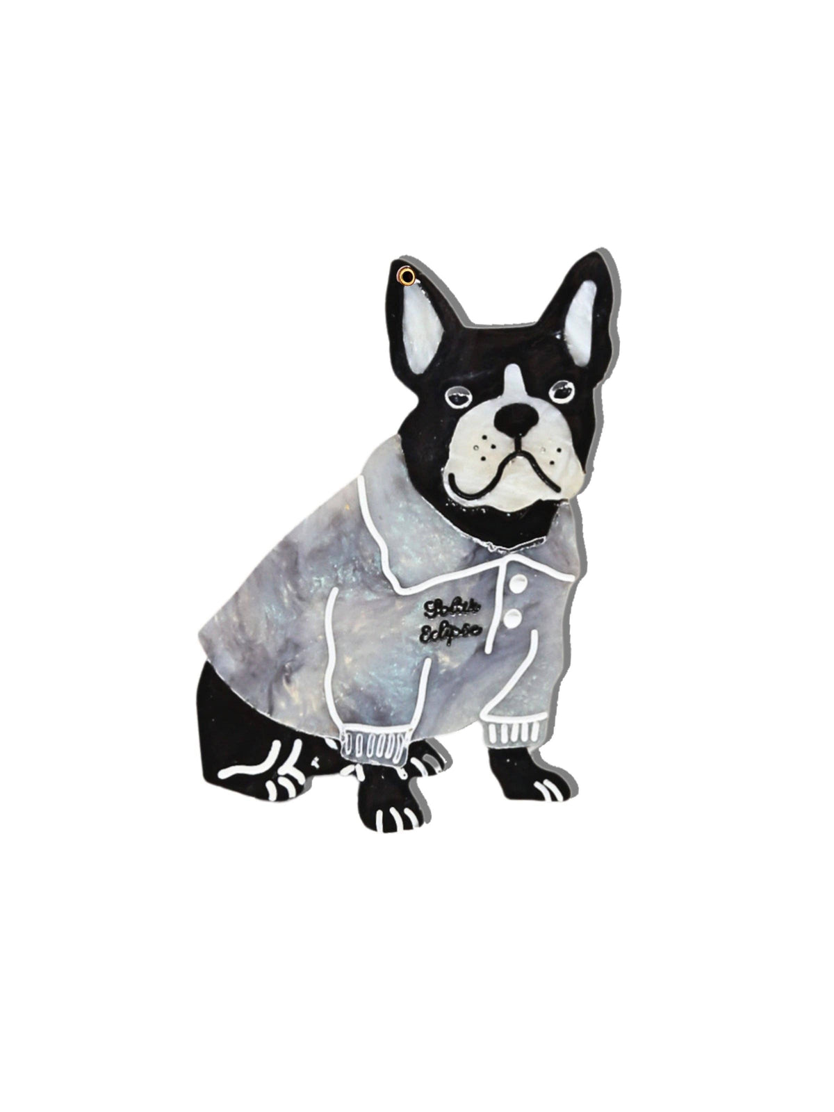 Hand-painted Preppy Puppy Compact Mirror | Eco-Friendly