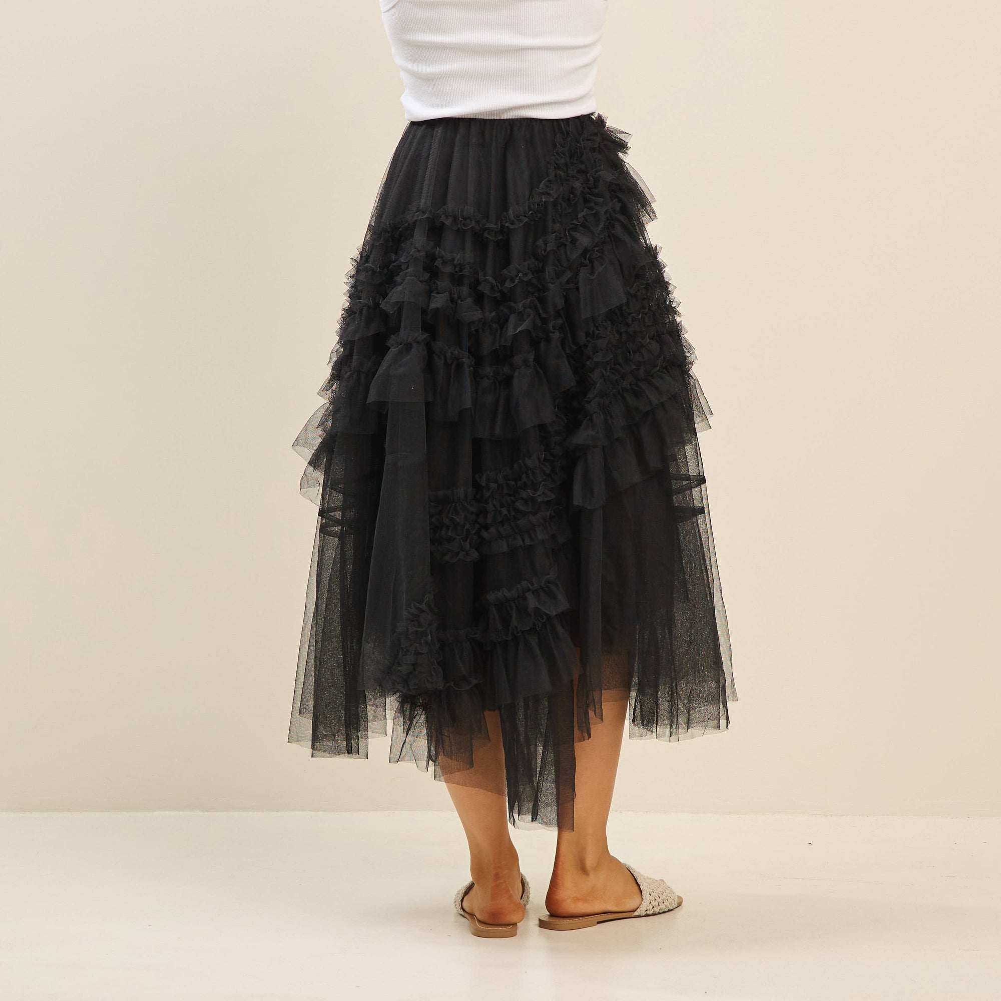 Solei Tiered Ruffle Tulle Skirt