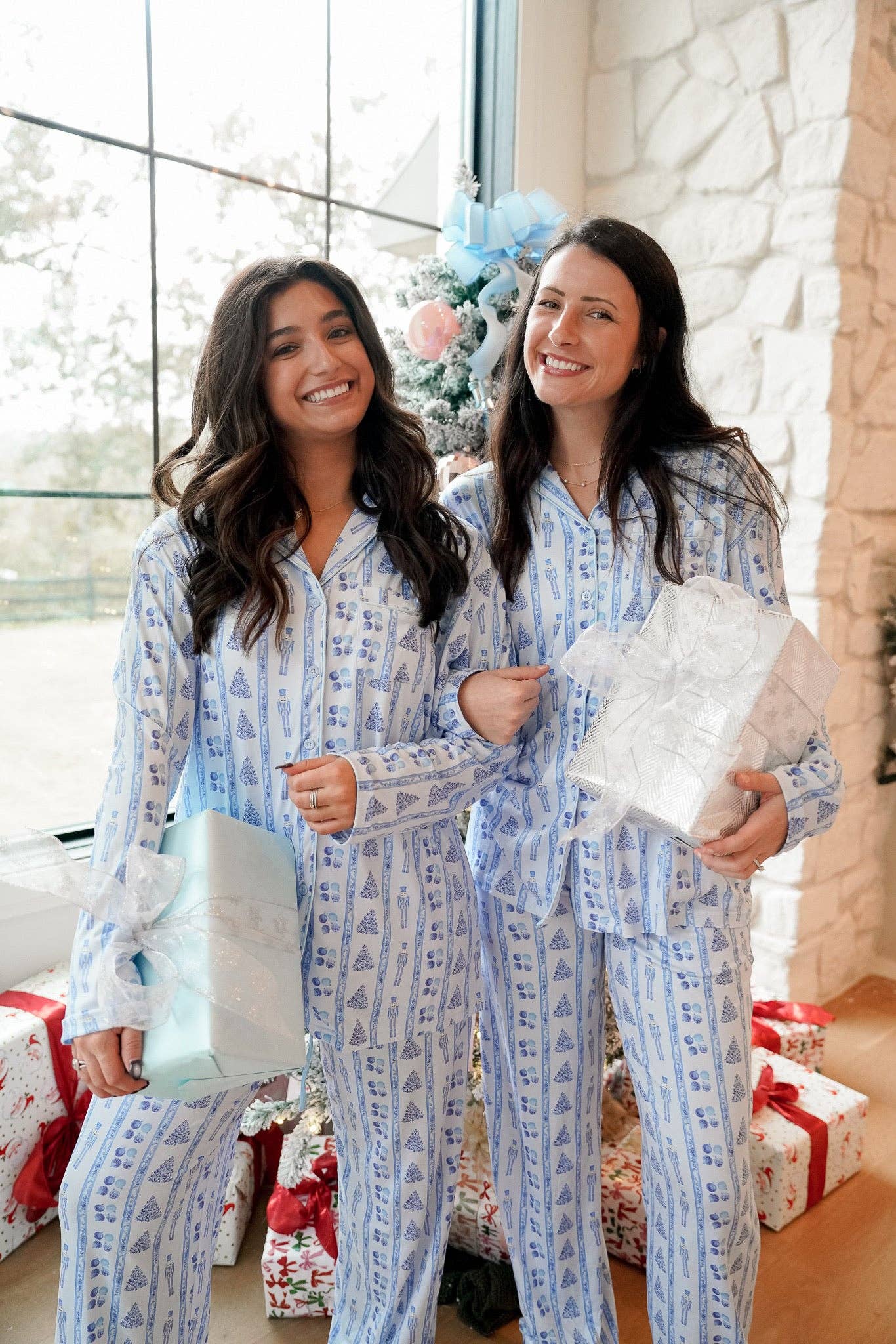 Blue Christmas Pajama Set