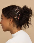 Holiday Gemstone and Bow Bobby Pins 4pc Set