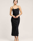 Camilla Silk Midi Dress in Brown