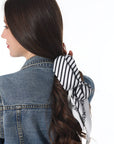 Striped Satin Silky Skinny Scarf