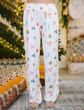 Festive Print Button-Up Pajama Set