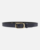 Lasse | Gold Buckle Skinny Classic Design Leather Belt Women