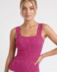 Lacey Textured Square Neck Tank
