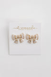 Gold Maxi Sparkler Statement Stud Bow Earrings