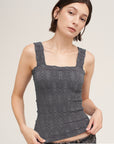 Lacey Textured Square Neck Tank